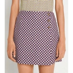 Tory Burch Printed Performance Golf Skort Skirt Short Geometric Purple XL